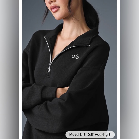 ALO Yoga Tops - Alo Yoga Accolade 1/4 Zip Pullover Black Size S Oversized BNWT